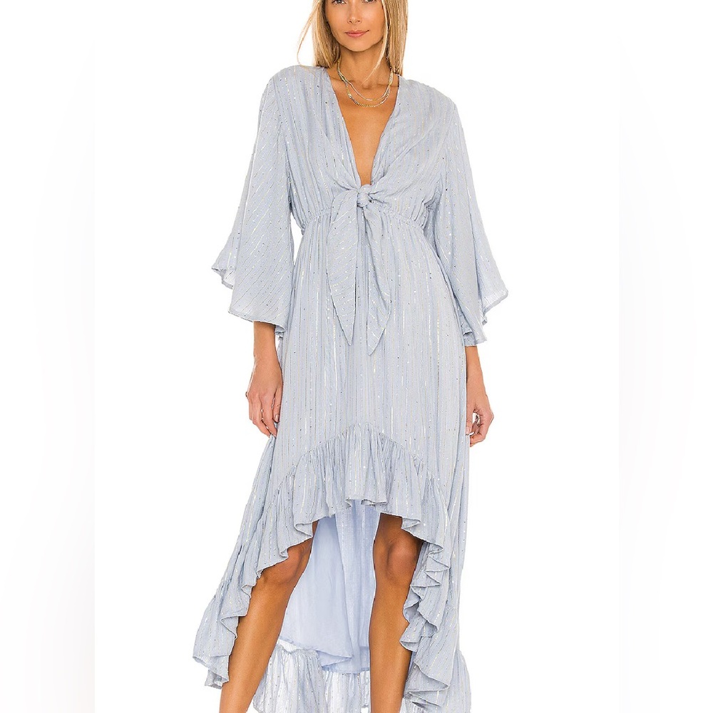 Sundress Juliana Flowy Sequin Maxi Dress in Therapy Blue